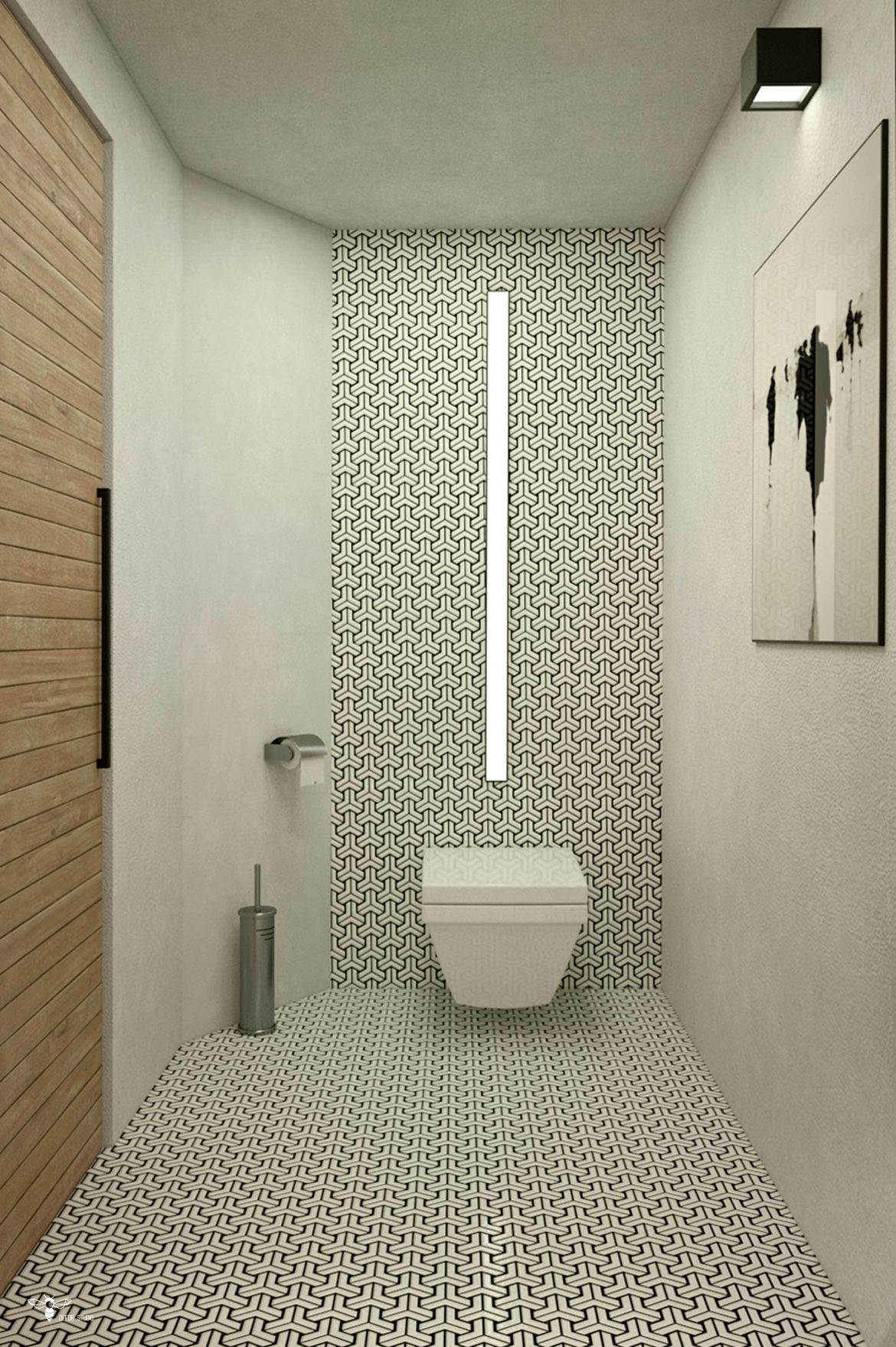 طراحی خاص و مدرن سرویس بهداشتی استفاده از نور خطی طراحی شده توسط استودیو معماری دیدآ 