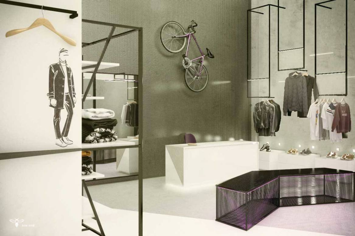 طراحی داخلی یک واحد فروشگاه پوشاک مردانه ( استودیو معماری دیدآ )