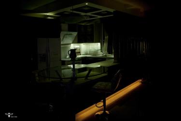 نورپردازی خاص زیر اپن آشپزخانه (‌استودیو معماری دیدآ )