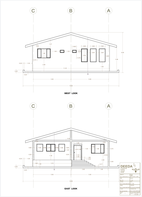 نقشه ی نمای ساخت ویلا دوبلکس - استودیو معماری دیدآ