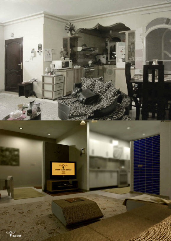 تصاویر قبل و بعد از طراحی دکوراسیون داخلی ( استودیو معماری دیدآ )